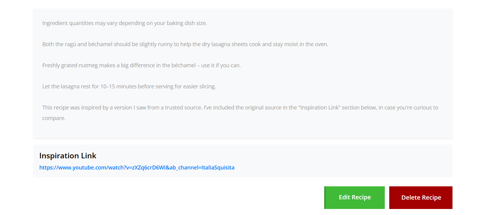 Instructions section